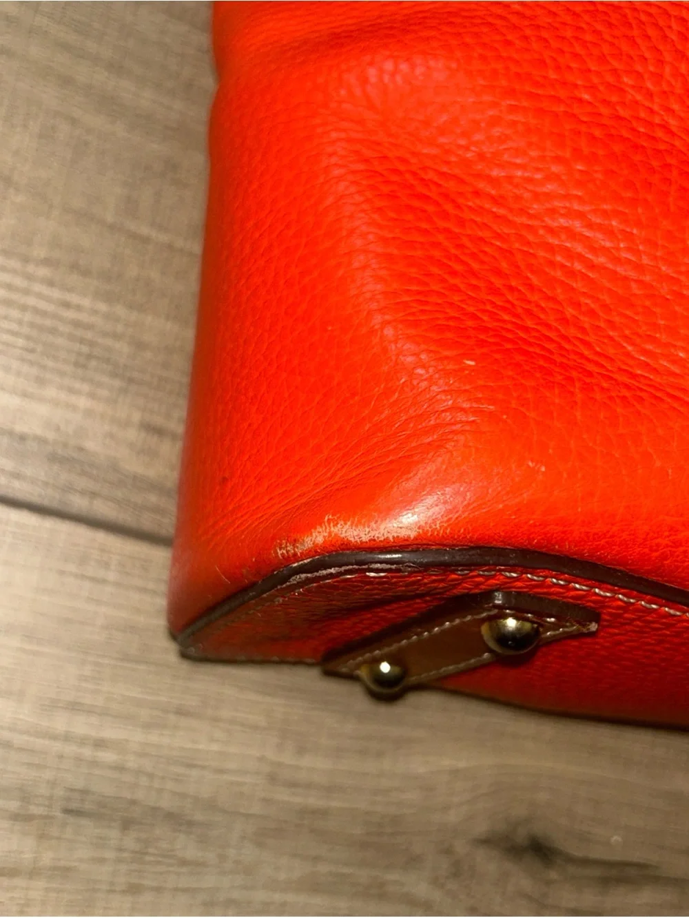 Dooney & Bourke Lexington Pebble Leather Shoulder Bag Purse Orange Small Vintage